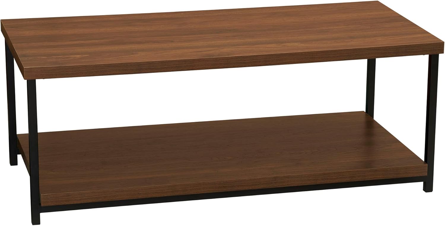 Household Essentials Jamestown Round Coffee Table Ashwood Rustic Wood Grain and Black Metal, 31.5 x 31.5 - Image 47