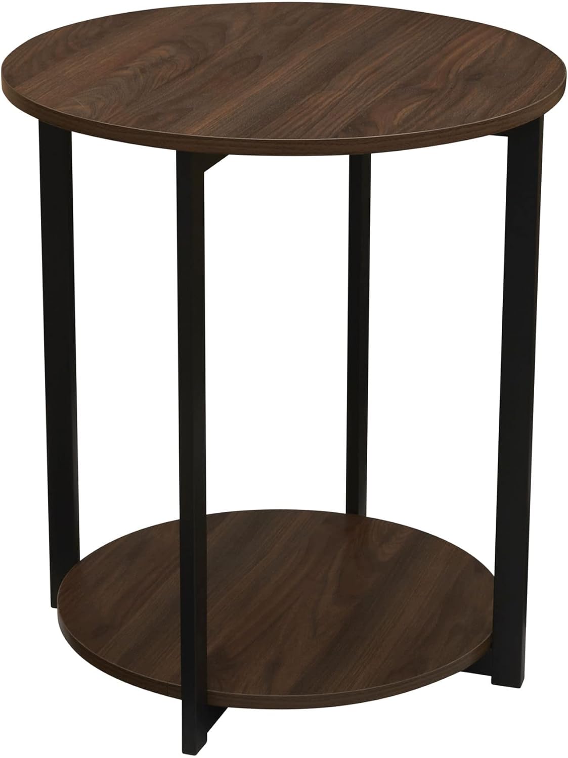 Household Essentials Jamestown Round Coffee Table Ashwood Rustic Wood Grain and Black Metal, 31.5 x 31.5 - Image 29