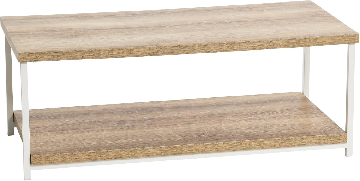 Household Essentials Jamestown Round Coffee Table Ashwood Rustic Wood Grain and Black Metal, 31.5 x 31.5 - Image 33