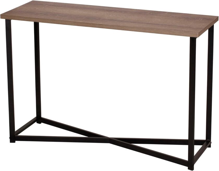Household Essentials Jamestown Round Coffee Table Ashwood Rustic Wood Grain and Black Metal, 31.5 x 31.5 - Image 51
