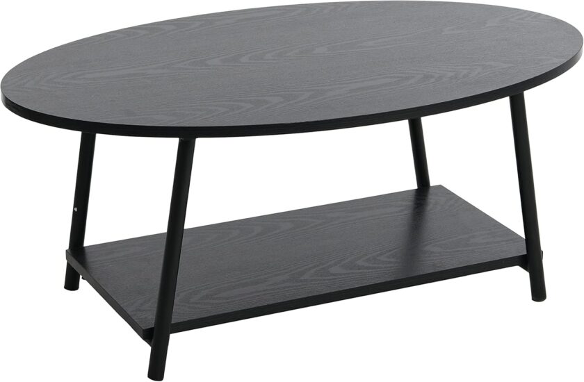 Household Essentials Jamestown Round Coffee Table Ashwood Rustic Wood Grain and Black Metal, 31.5 x 31.5 - Image 84