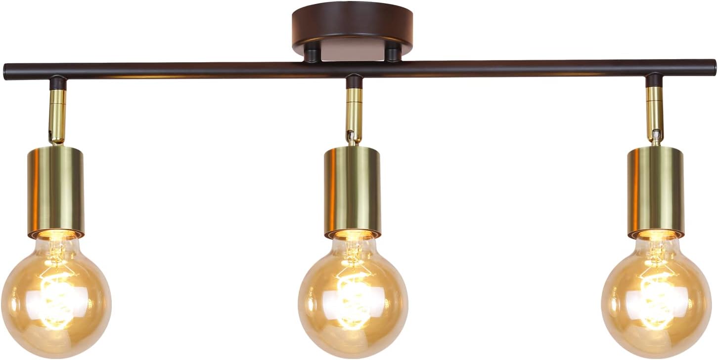 Hurrah Track Lighting Fixture Kit 6-Lights - Black Flexibly Foldable Ceiling Spotlight Modern Semi Flush Mount Ceiling Light for Rustic Industrial Dinging Room Living Room Bedroom Hallway - E26 Base - Image 12