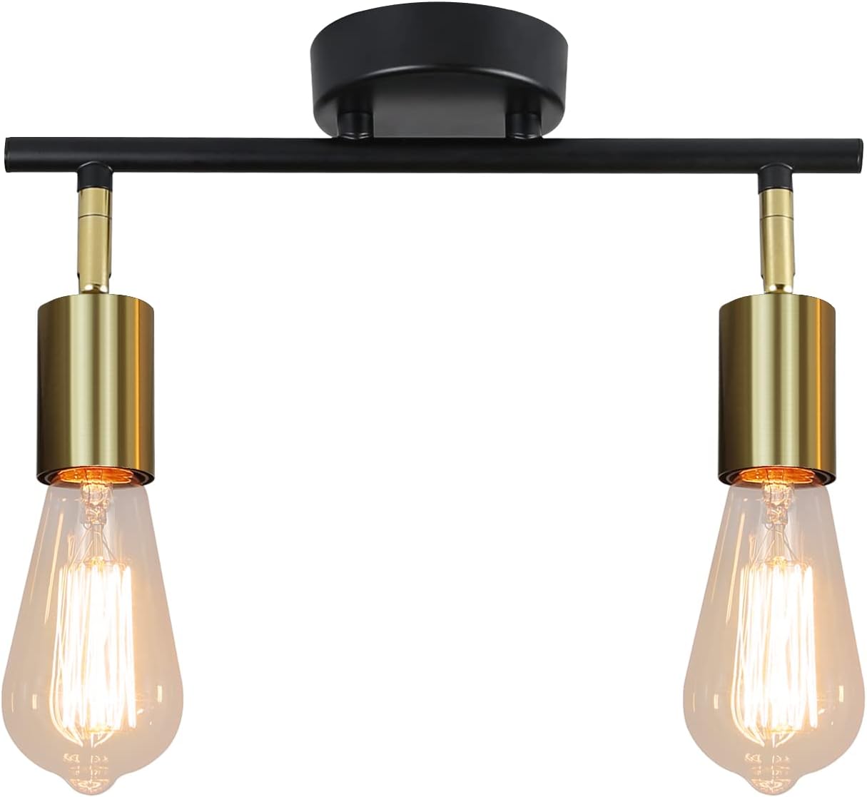 Hurrah Track Lighting Fixture Kit 6-Lights - Black Flexibly Foldable Ceiling Spotlight Modern Semi Flush Mount Ceiling Light for Rustic Industrial Dinging Room Living Room Bedroom Hallway - E26 Base - Image 11