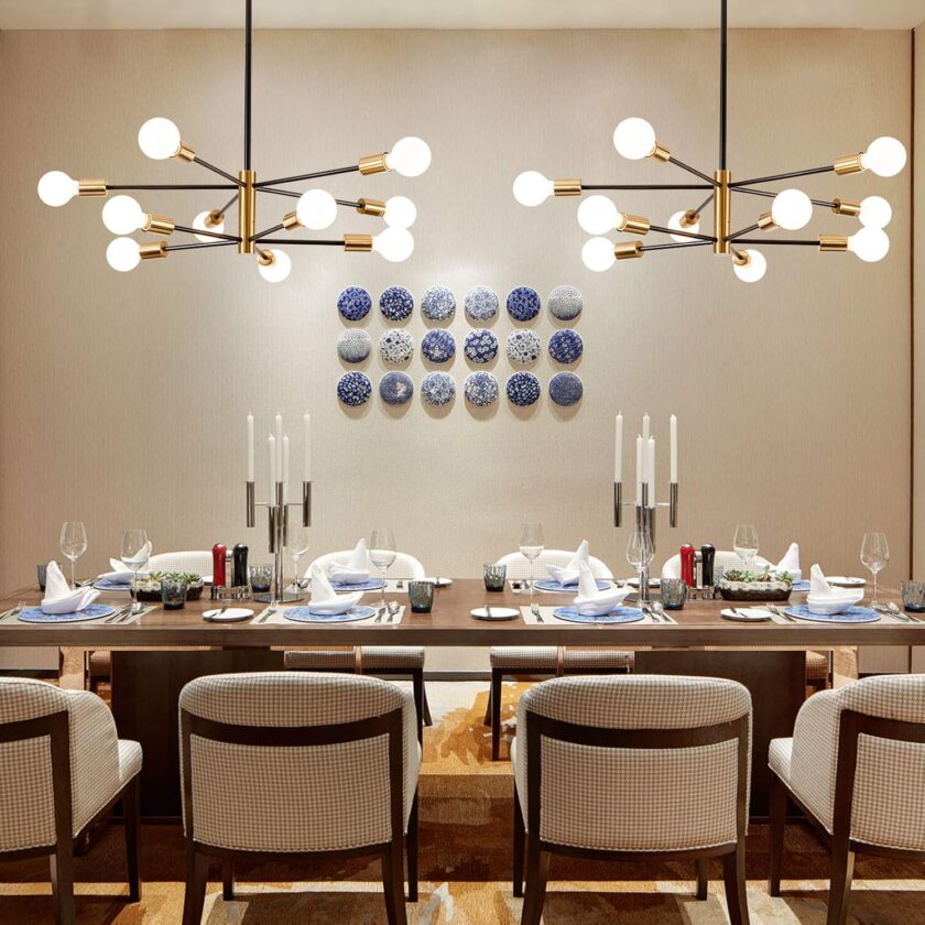 KAISITE Modern Sputnik Chandelier - 10-Light Ceiling Light Fixture Black and Gold Chandelier Height Adjustable Mid Century Pendant Sputnik Lighting for Dining Room Living Room Bedroom Farmhouse - Image 4