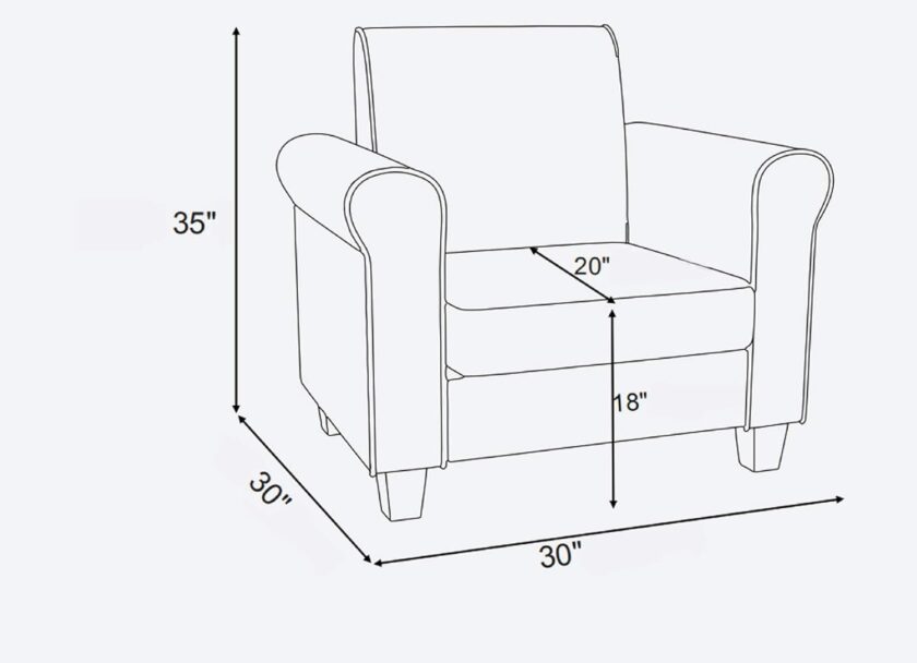 Lohoms Modern Faux Leather Accent Chair Upholstered Living Room Arm Chairs Comfy Single Sofa Chair Black - Image 2