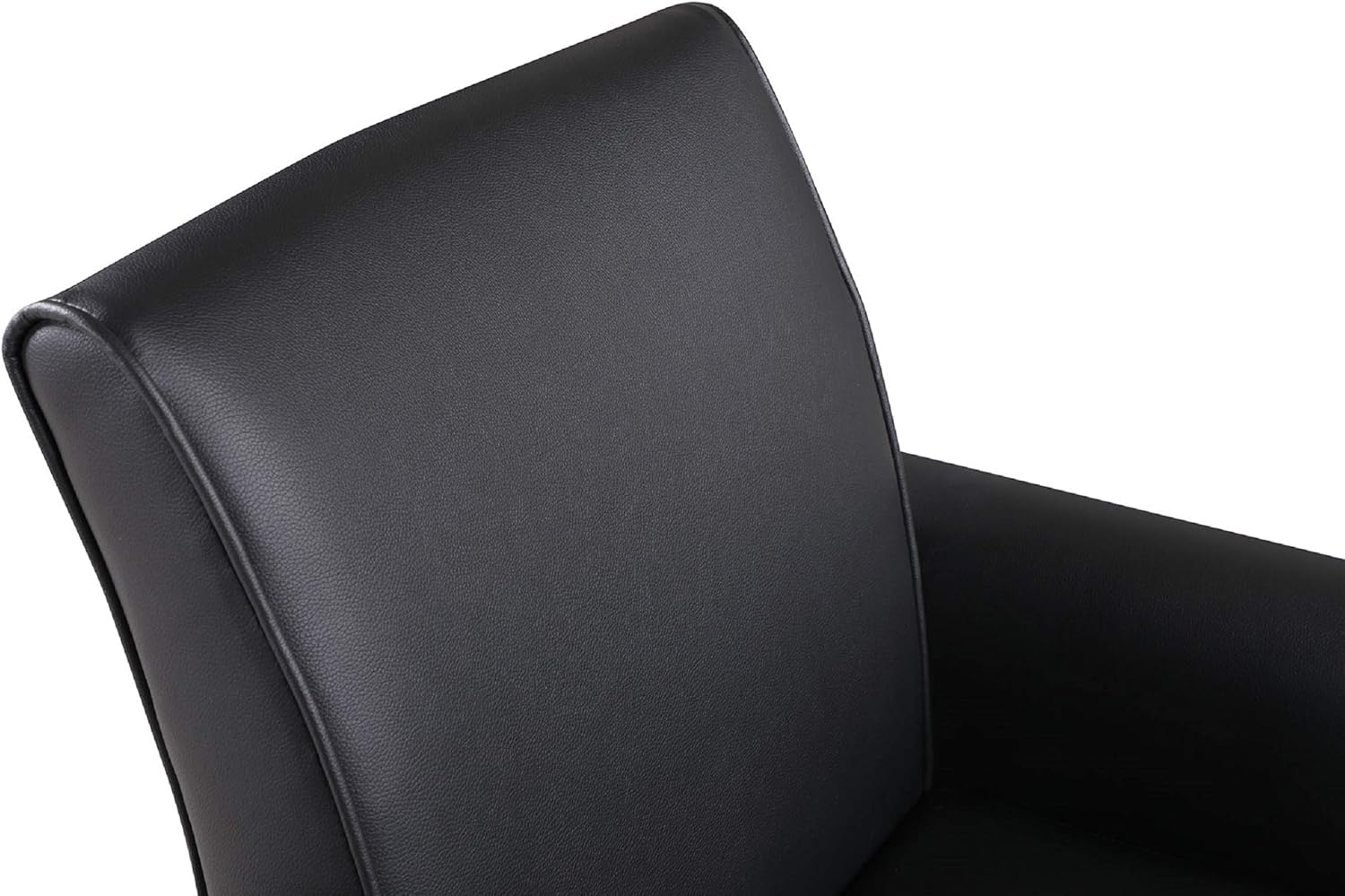 Lohoms Modern Faux Leather Accent Chair Upholstered Living Room Arm Chairs Comfy Single Sofa Chair Black - Image 6