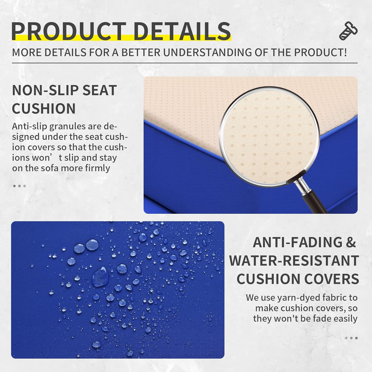 Lviden 6 Pieces Wicker Patio Furniture Sets Outdoor Conversation Set PE Rattan Sectional Sofa Couch with Storage Table and Royal Blue Cushions - Image 5