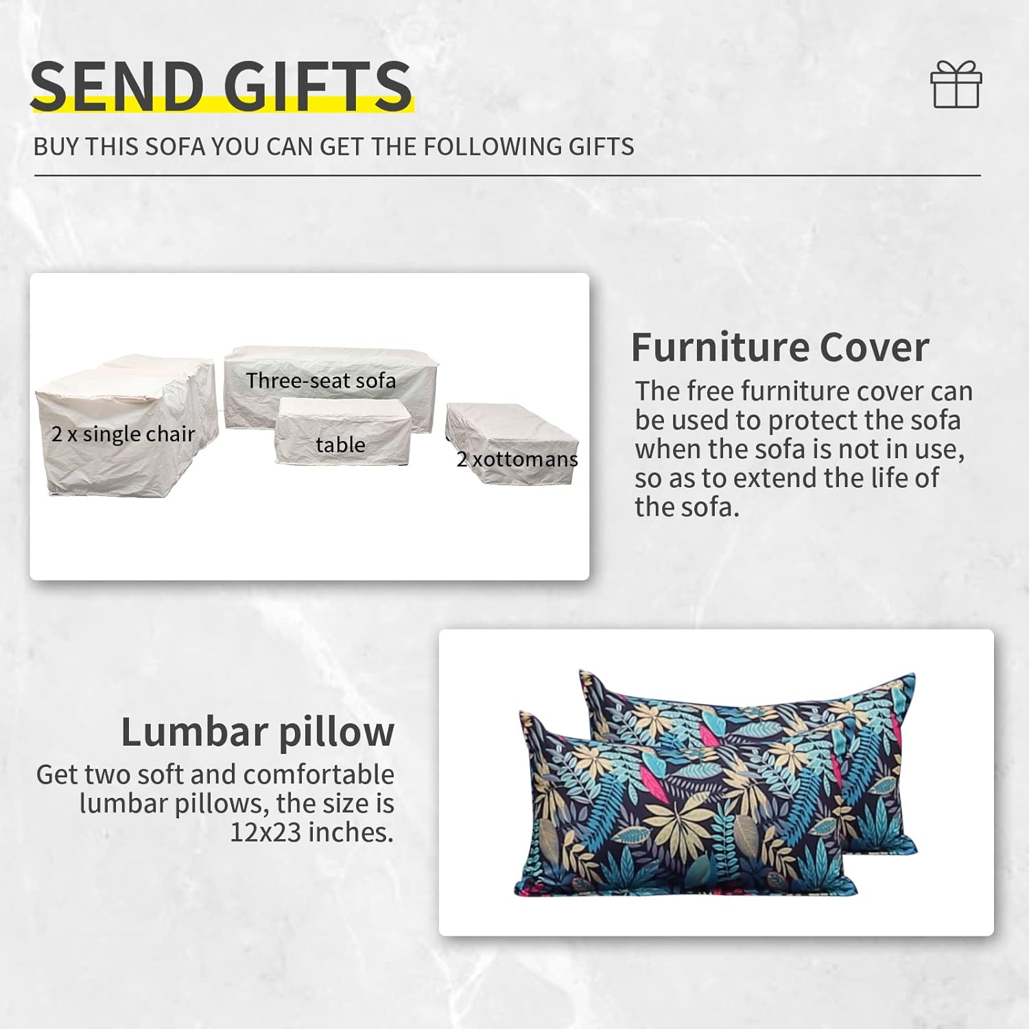 Lviden 6 Pieces Wicker Patio Furniture Sets Outdoor Conversation Set PE Rattan Sectional Sofa Couch with Storage Table and Royal Blue Cushions - Image 7