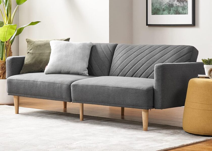 mopio Chloe Futon Sofa Bed, Convertible Sleeper Sofa with Tapered Wood Legs, 77.5" W, Small Splitback Sofa for Living Room, Twin - Image 18