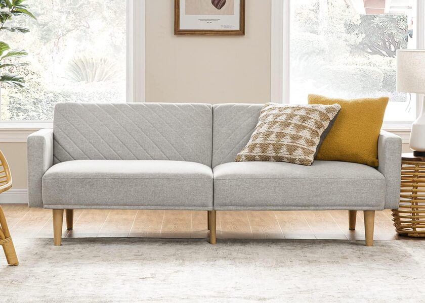 mopio Chloe Futon Sofa Bed, Convertible Sleeper Sofa with Tapered Wood Legs, 77.5" W, Small Splitback Sofa for Living Room, Twin - Image 19