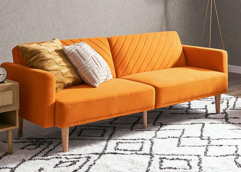 mopio Chloe Futon Sofa Bed, Convertible Sleeper Sofa with Tapered Wood Legs, 77.5" W, Small Splitback Sofa for Living Room, Twin - Image 10