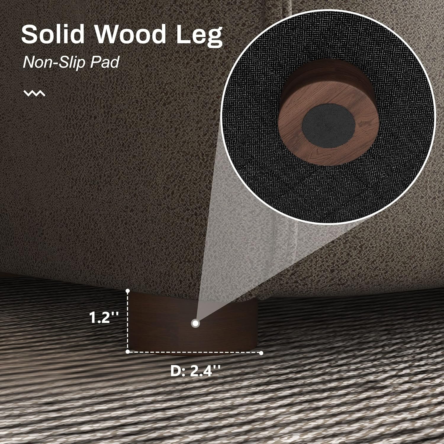 Nolany Modular Sectional Sofa, 2 Seat Convertible Sectional Couch, Reversible Loveseat Sofa with Storage Seats, Dark Grey - Image 8