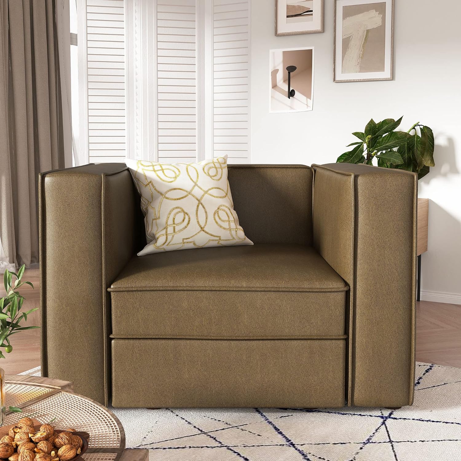 Nolany Modular Sectional Sofa, 2 Seat Convertible Sectional Couch, Reversible Loveseat Sofa with Storage Seats, Dark Grey - Image 11