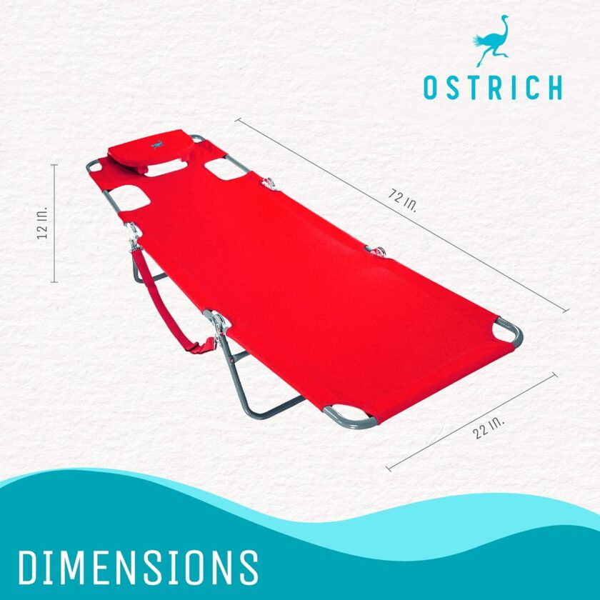 Ostrich Chaise Lounge, Red - Image 5