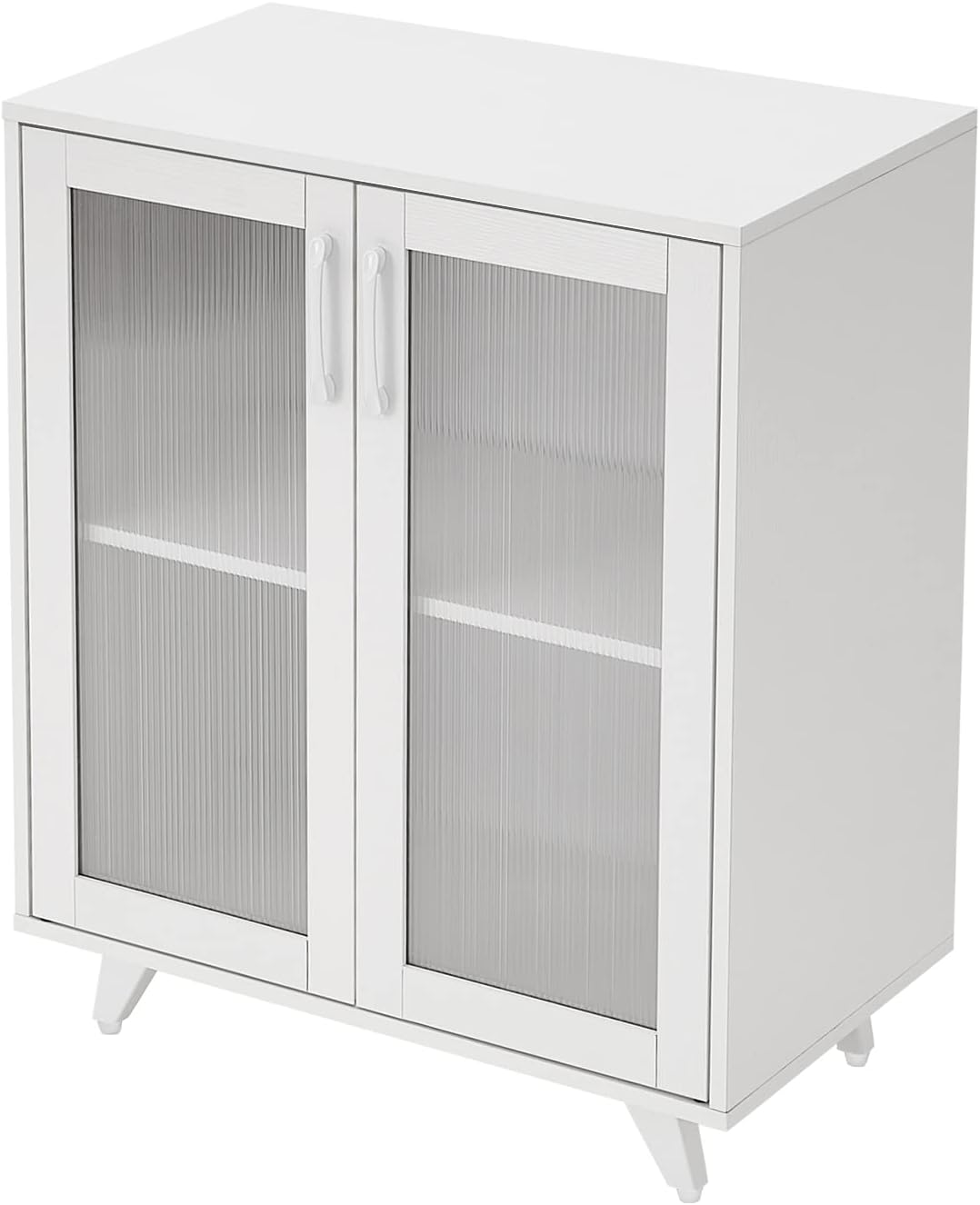 Panana Kitchen Buffet Server Table Accent Sideboard Cupboard Server Buffet Console Table with Doors Cabinet (27inch, White) - Image 5