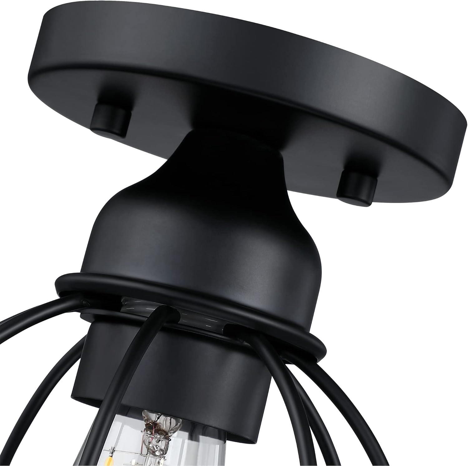 Revtronic 00400 1-Light Flush Mount Ceiling Light Fixtures for Kitchen Hallway, Close to Ceiling Lighting, Industrial Farmhouse Cage Ceiling Lamp for Closet, Laundry, Living Room, 2 Pack - ETL Listed - Image 4