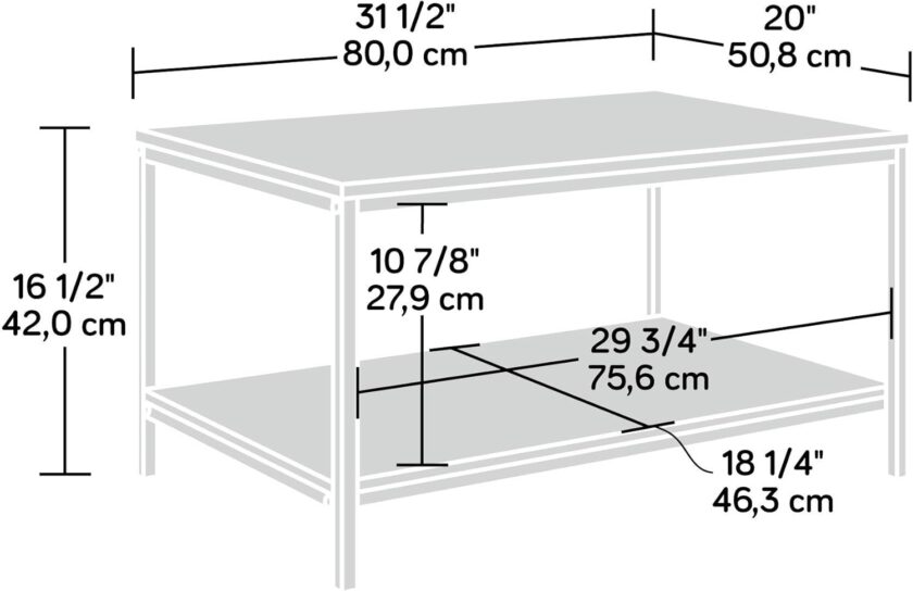 Sauder North Avenue Coffee Table, Charter Oak finish, L: 31.50" x W: 20.00" x H: 16.54" - Image 3