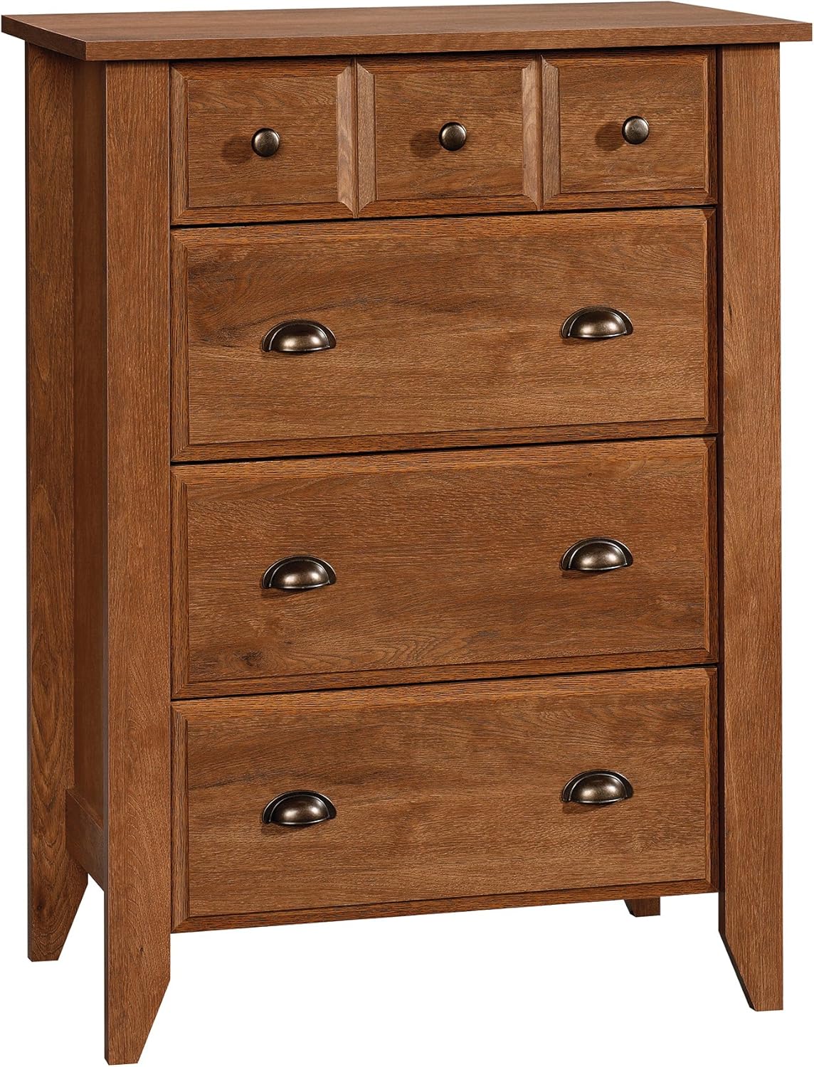 Sauder Shoal Creek 4-Drawer Chest, L: 34.72" x W: 18.58" x H: 42.68", Oiled Oak finish