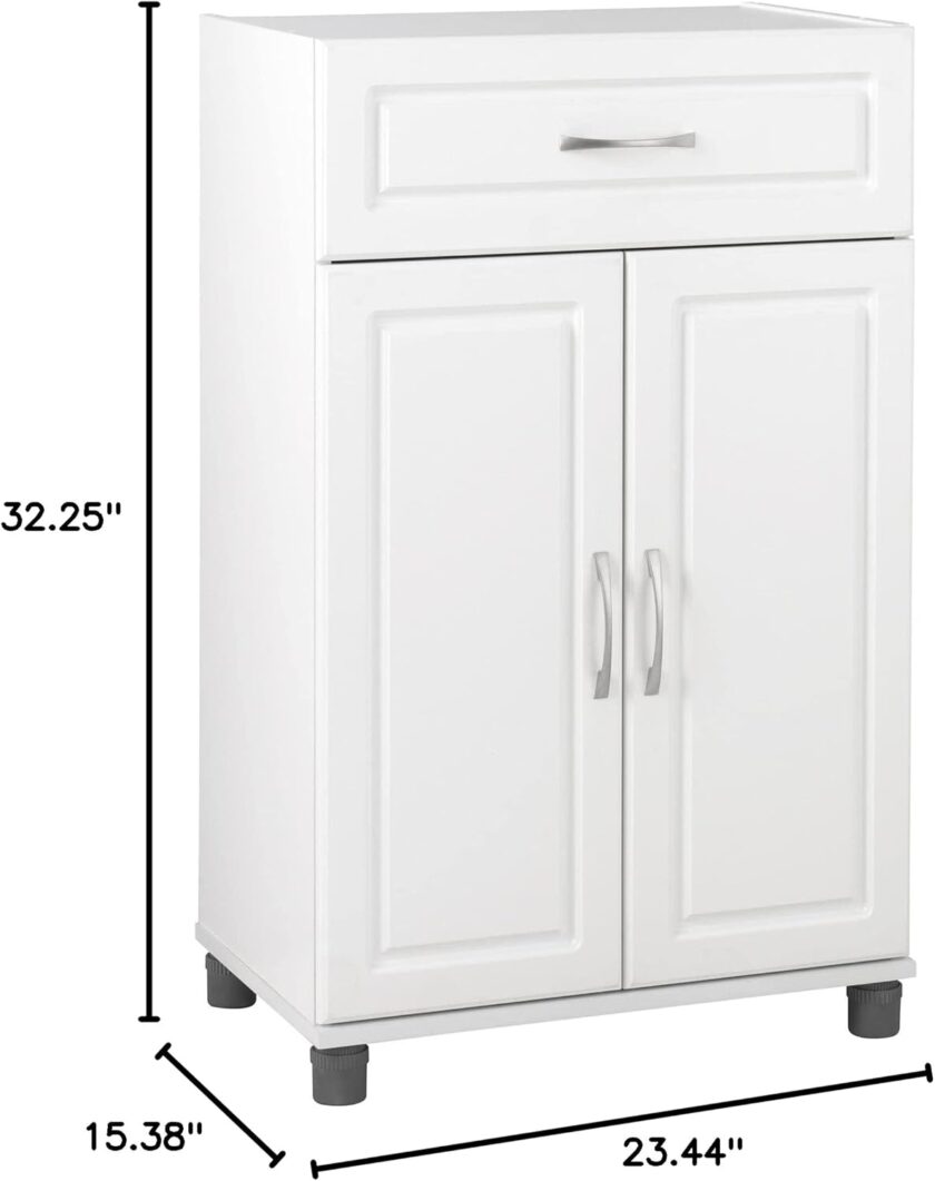 SystemBuild Kendall 1 Drawer\/2 Door Base Storage Cabinet 24" - White - Image 3