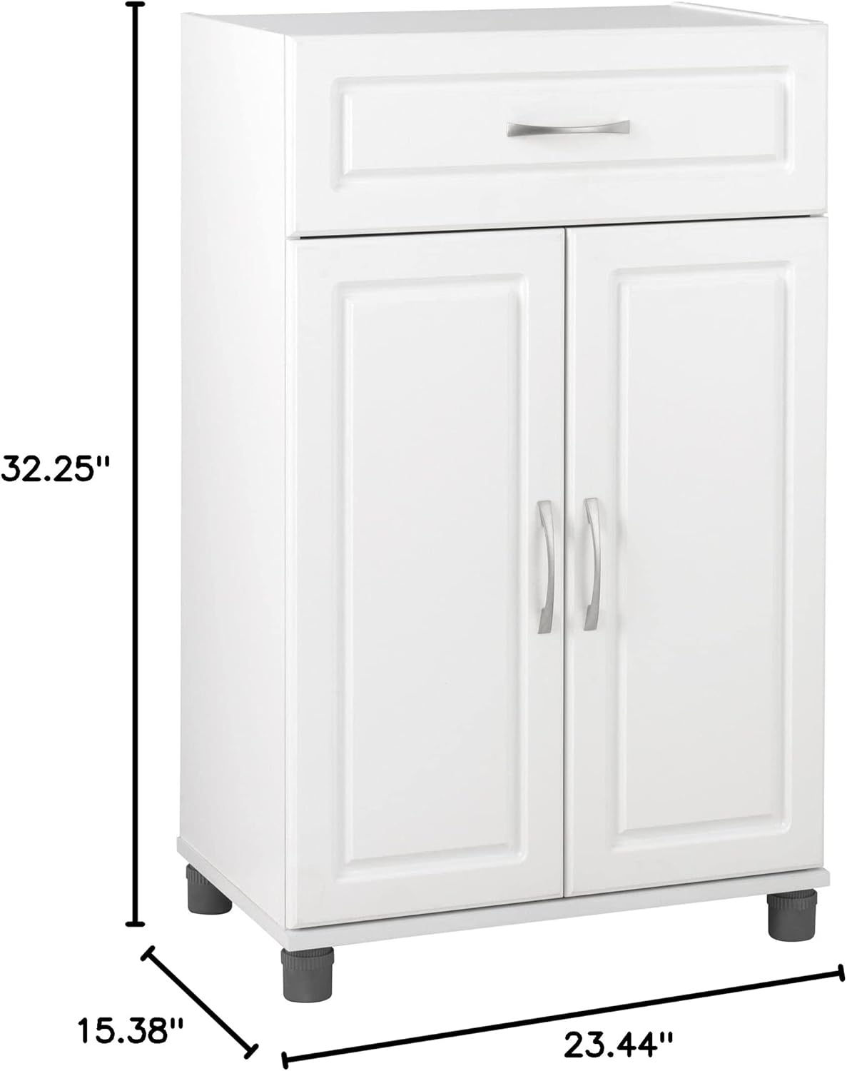 SystemBuild Kendall 1 Drawer\/2 Door Base Storage Cabinet 24" - White - Image 3