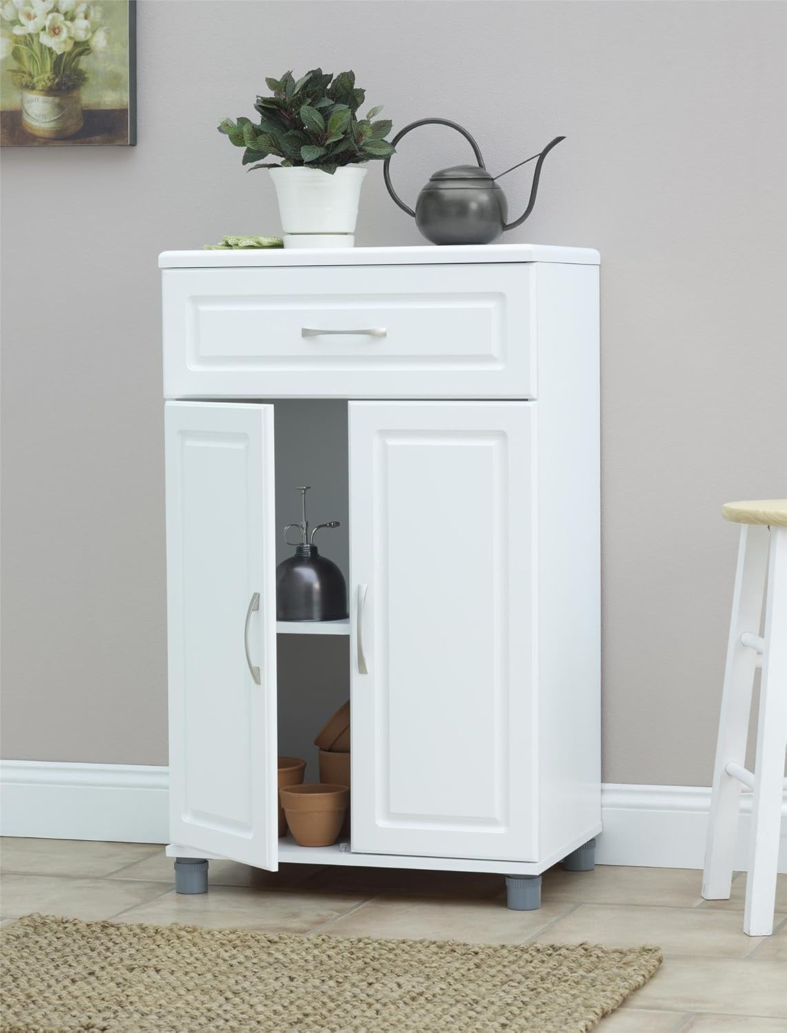 SystemBuild Kendall 1 Drawer\/2 Door Base Storage Cabinet 24" - White - Image 2