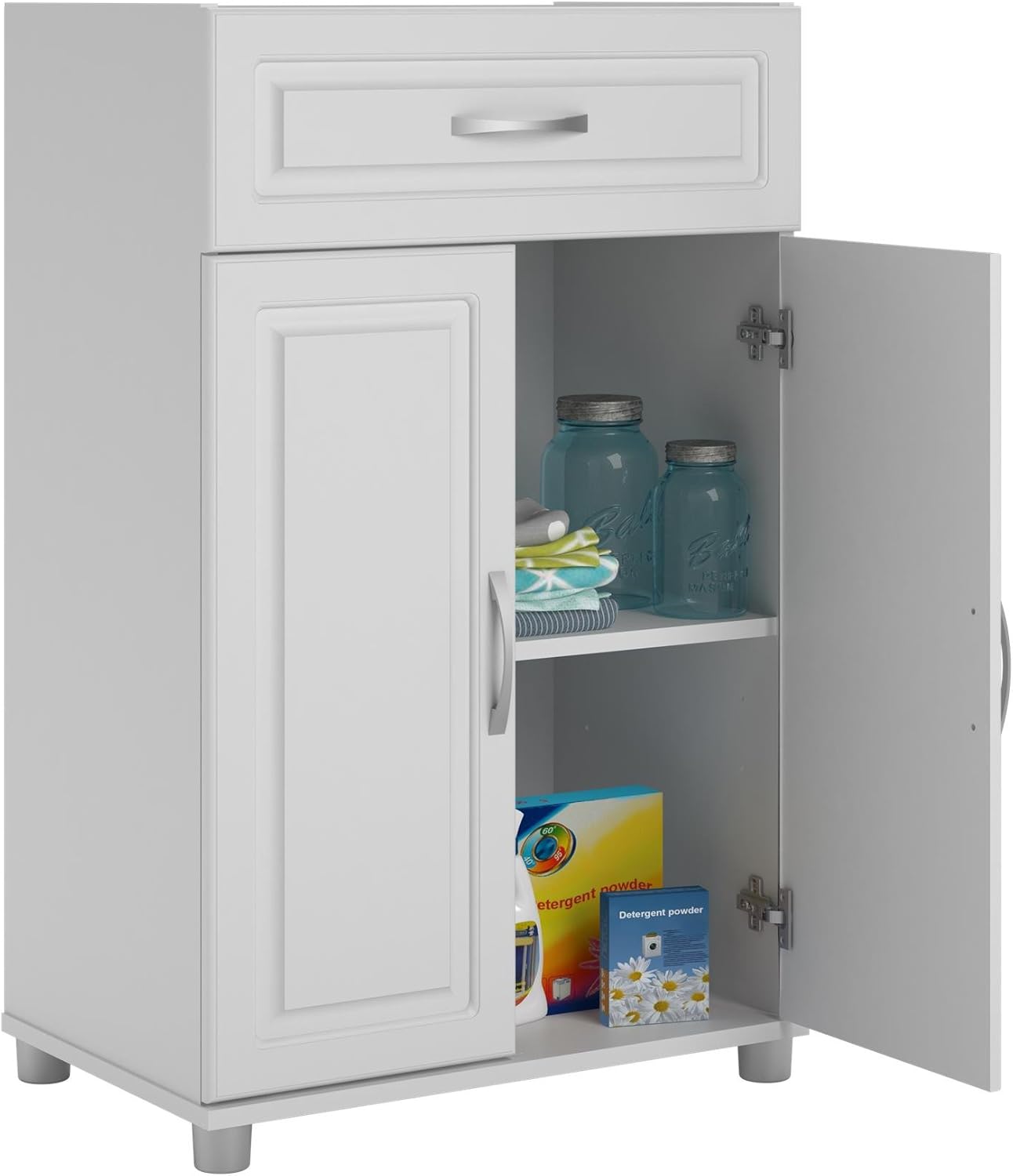 SystemBuild Kendall 1 Drawer\/2 Door Base Storage Cabinet 24" - White - Image 13