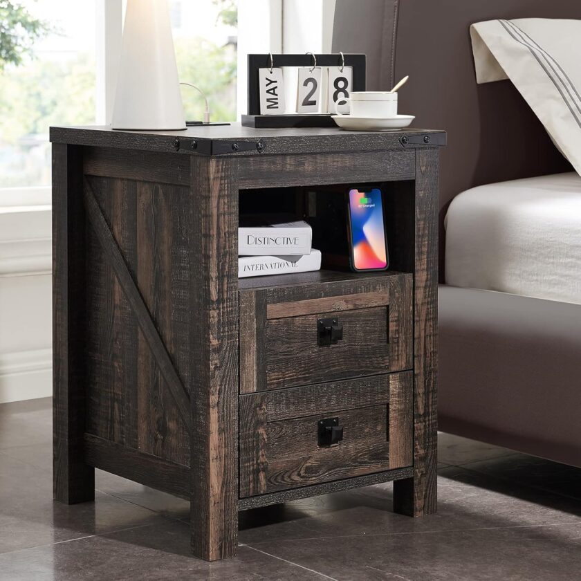 T4TREAM Farmhouse 5 Drawers Dresser Chests for Bedroom, Wood Rustic Tall Chset of Drawers,Dressers Organizer for Bedroom, Living Room,Hallway, Dark Rustic Oak - Image 15