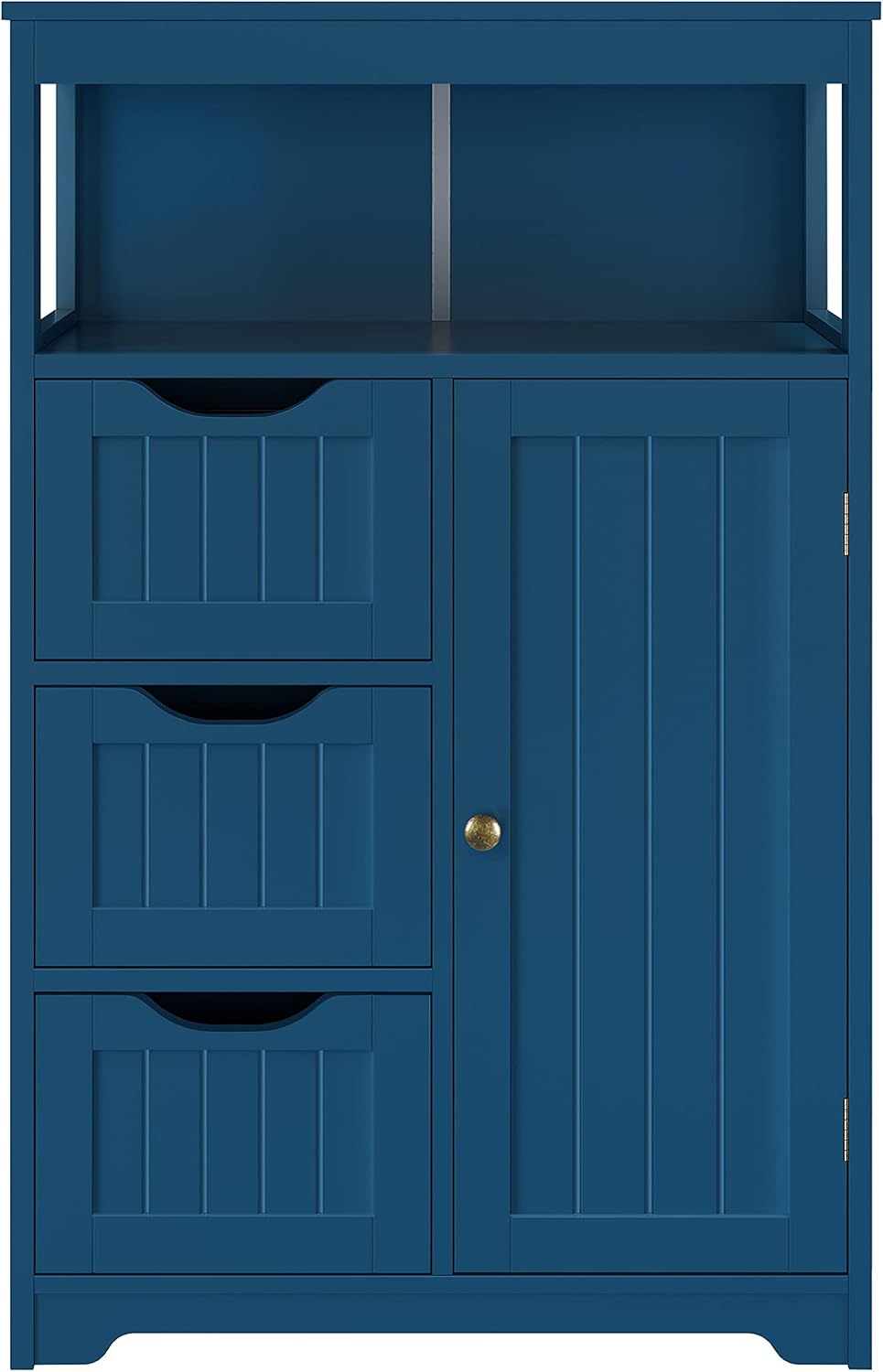 Topeakmart Wood Bathroom Floor Cabinet, Free Standing Storage Cabinet with 3 Drawers and Cupboard, Hallway\/Entryway Cabinet, Living Room Accent Furniture, Espresso - Image 12