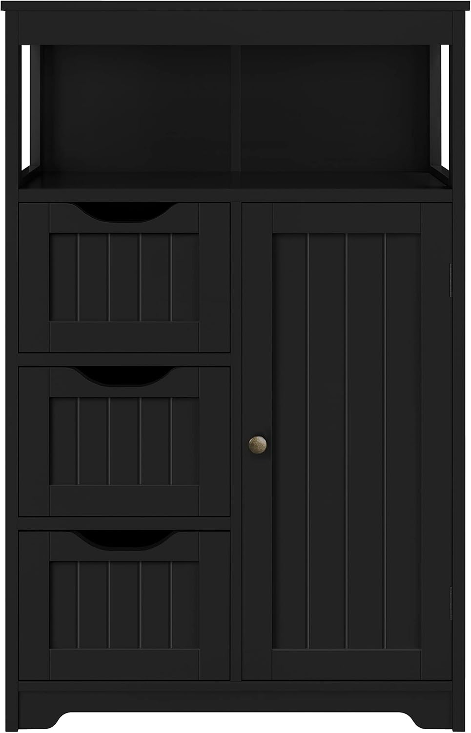 Topeakmart Wood Bathroom Floor Cabinet, Free Standing Storage Cabinet with 3 Drawers and Cupboard, Hallway\/Entryway Cabinet, Living Room Accent Furniture, Espresso - Image 10