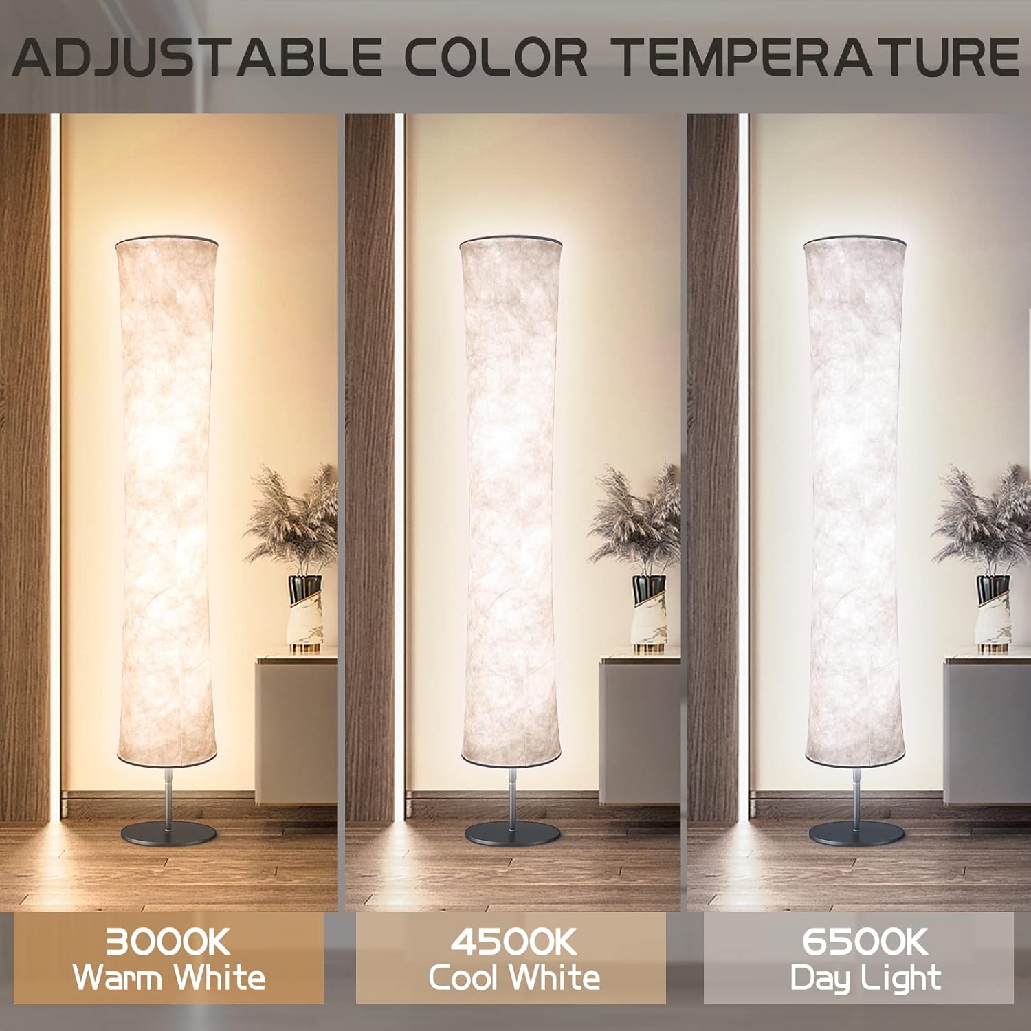 Torchlet LED Standing Lamp with Remote Control, Adjustable Color Temperature and Brightness, Modern Floor Lamp with Fabric Shade for Bedroom, Living Room - Image 2