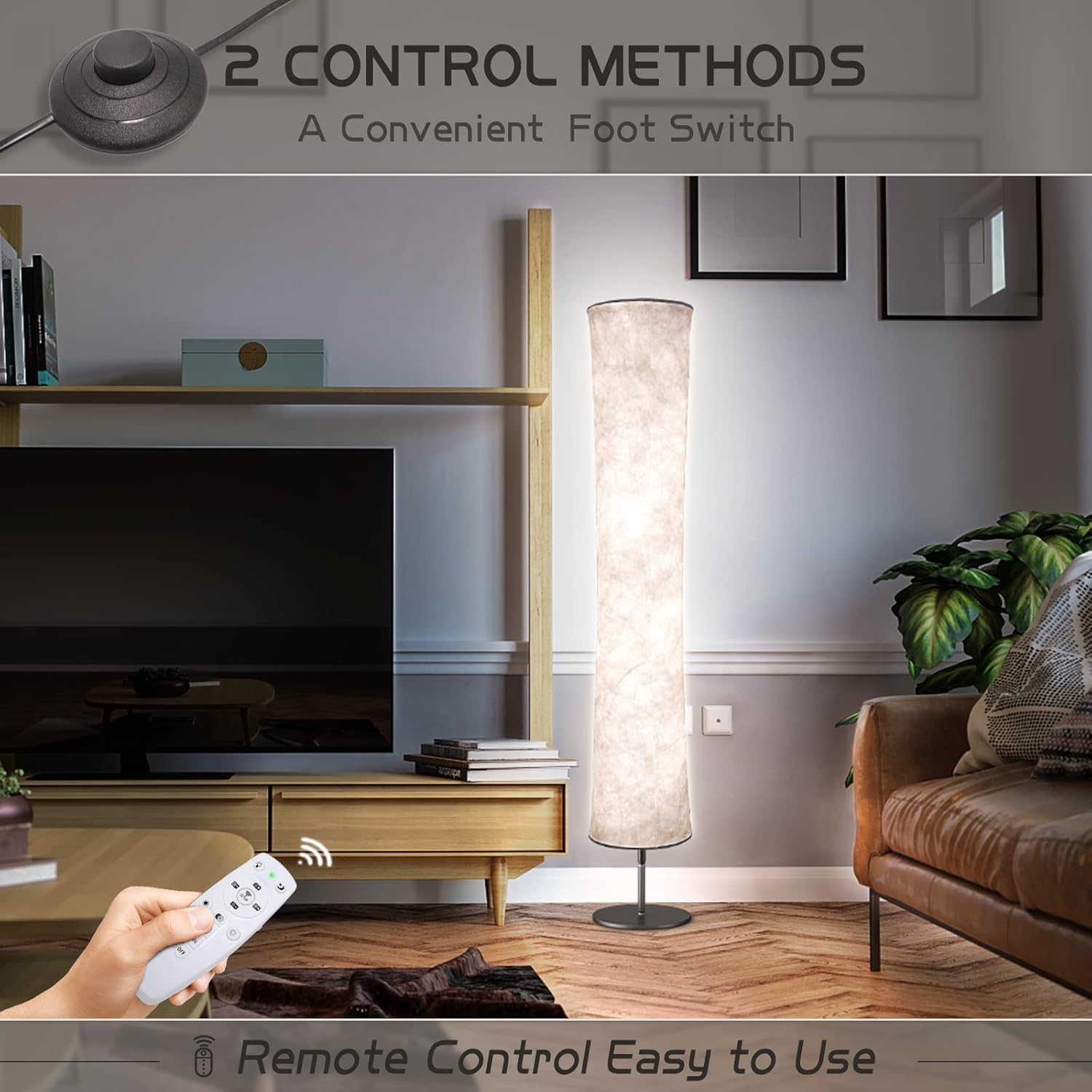 Torchlet LED Standing Lamp with Remote Control, Adjustable Color Temperature and Brightness, Modern Floor Lamp with Fabric Shade for Bedroom, Living Room - Image 3