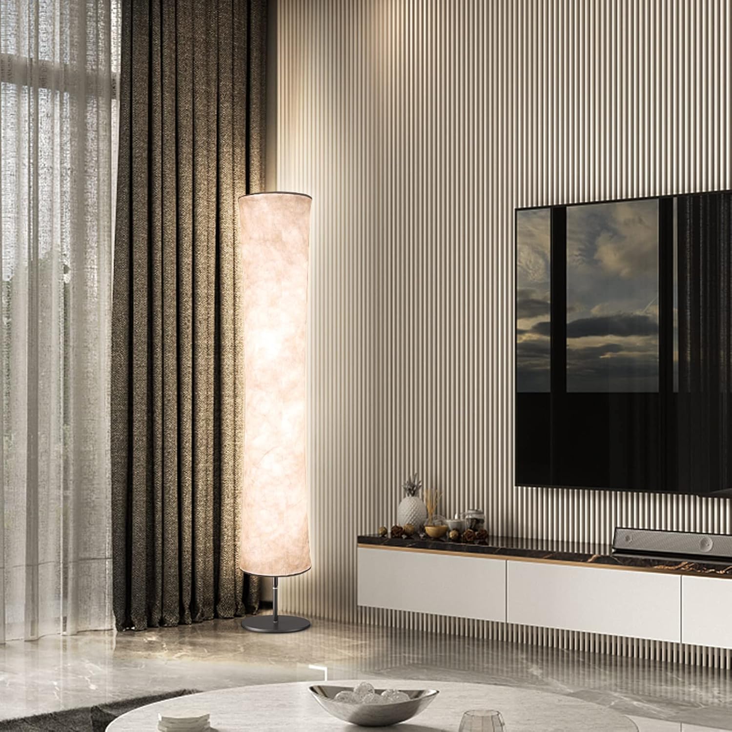 Torchlet LED Standing Lamp with Remote Control, Adjustable Color Temperature and Brightness, Modern Floor Lamp with Fabric Shade for Bedroom, Living Room - Image 4