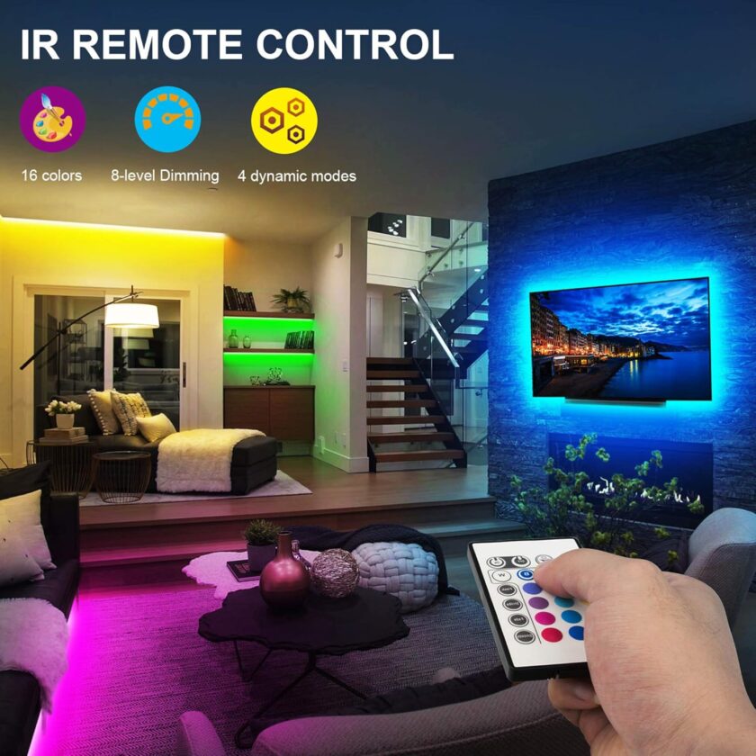 Tv Led Backlight,Maylit Pre-Cut 6.56ft Led Strip Lights for 40-60in Tv,4Pcs USB Powered Tv Lights kit with Remote,RGB Bias Lighting for Room Decor - Image 5