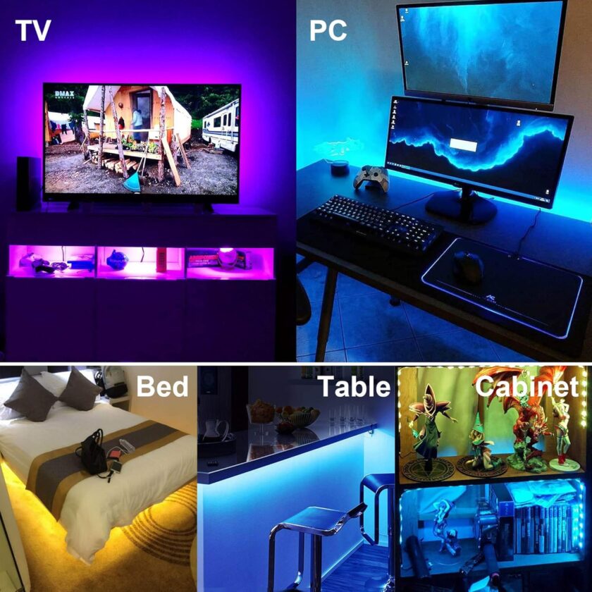 Tv Led Backlight,Maylit Pre-Cut 6.56ft Led Strip Lights for 40-60in Tv,4Pcs USB Powered Tv Lights kit with Remote,RGB Bias Lighting for Room Decor - Image 6