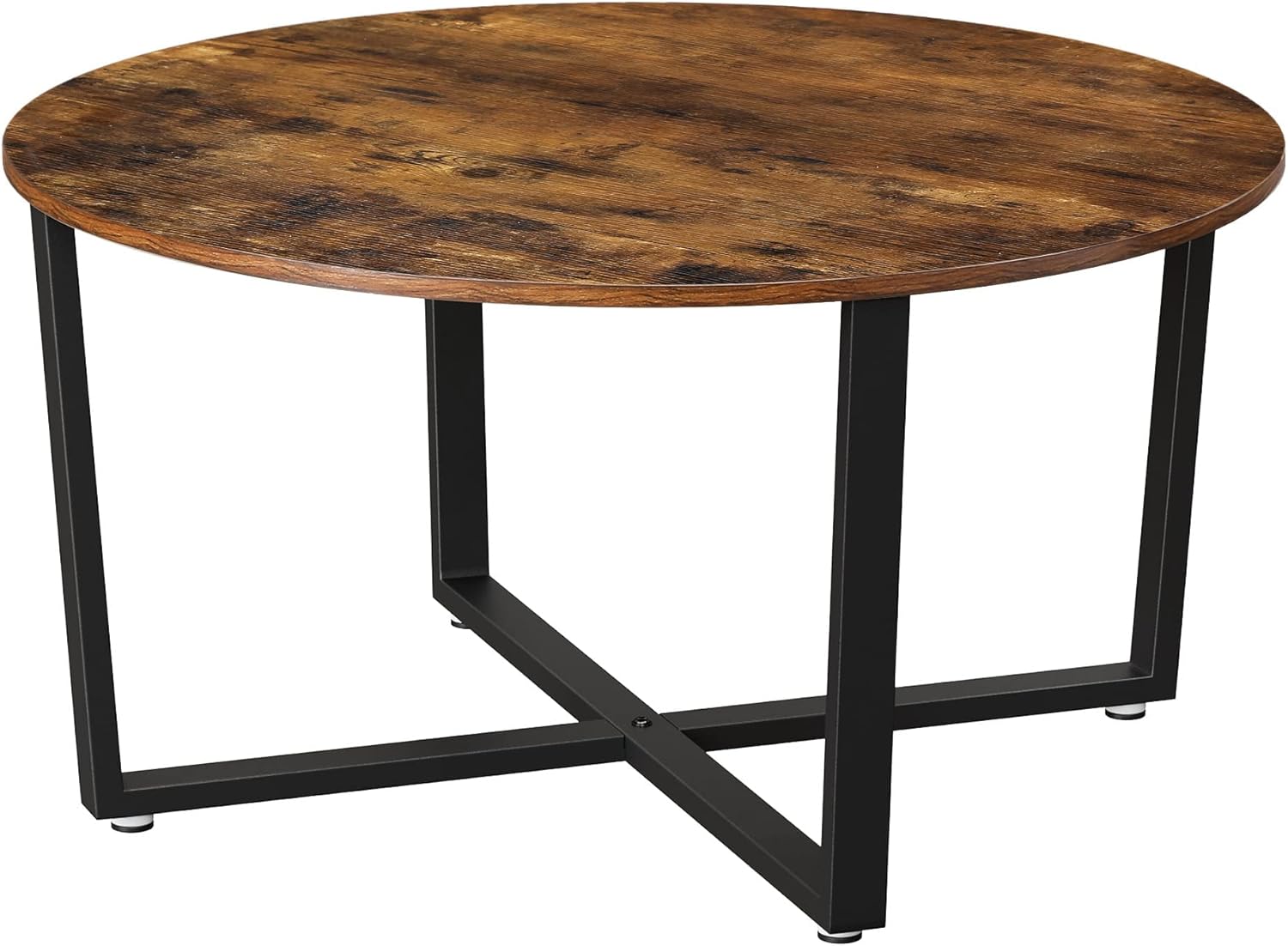 VASAGLE Coffee Table for Living Room, 2-Tier Cocktail Table, Center Table with Mesh Shelf, Steel Frame, Adjustable Feet, Industrial Style, Rustic Brown and Black ULCT61X - Image 10