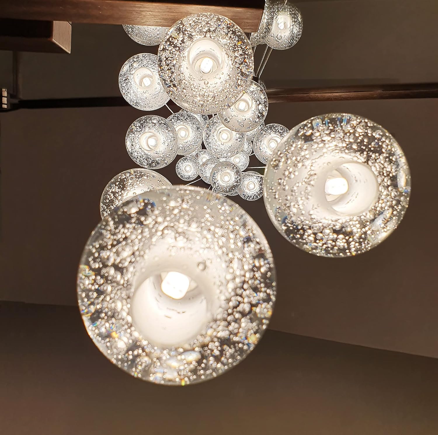 W23.6" x H177" 26-Light Chandeliers Spiral Modern Crystal Chandeliers Raindrop Large Flush Chandeliers High Ceiling Lights Fixtures for Villa Living Room Entryway Foyer Staircase Lighting (Round) - Image 5