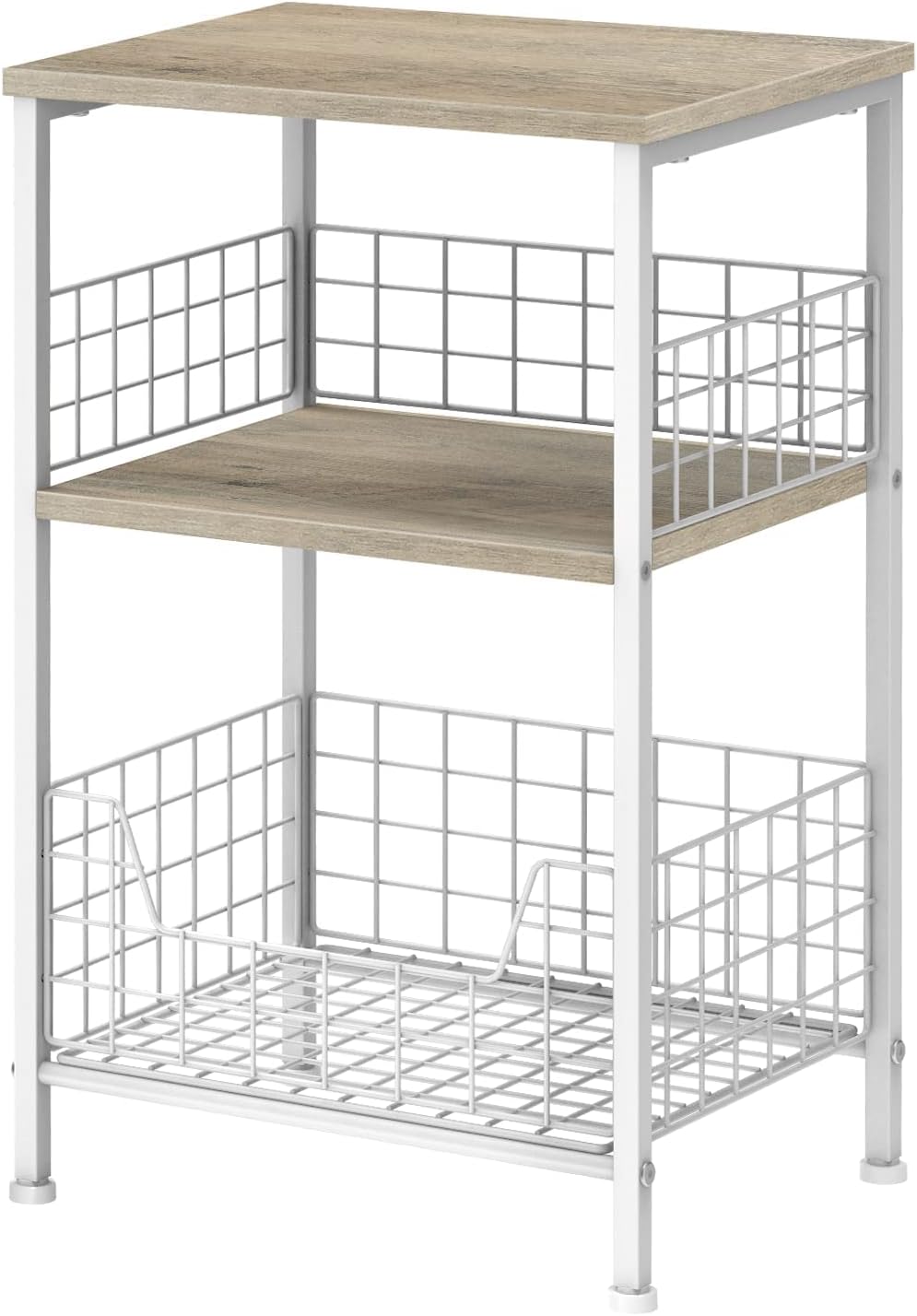 X-cosrack Side Table, Industrial Retro End Table Nightstand Storage Shelf for Living Room Bedroom Kitchen Family and Office,Small Table for Small Spaces(Rustic Brown & Black) - Image 10