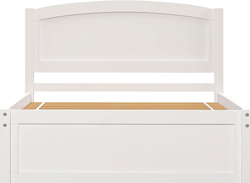 Xilingol Twin Daybed with Trundle, Wood Sofa Bed Frame for Kids Teens Guests Bedroom Living Room Furniture, Wood Platform Bed with Slats, No Box Spring Needed, White - Image 7