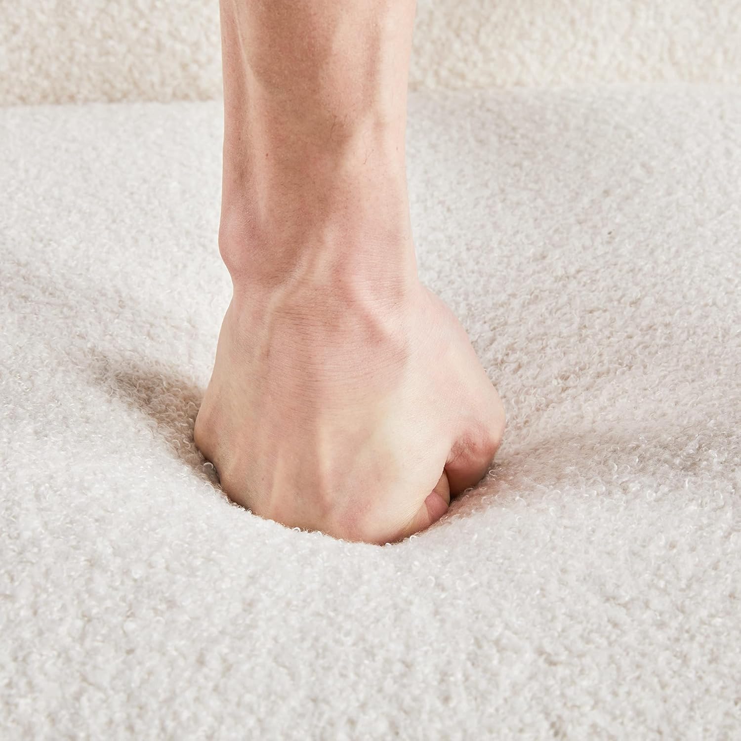 Yaheetech Fabric Accent Chair, Mid-Century Modern Armchair with Solid Wood Legs, Reading Leisure Chair with High Back for Living Room Bedroom Waiting Room, Set of 2, Ivory - Image 5