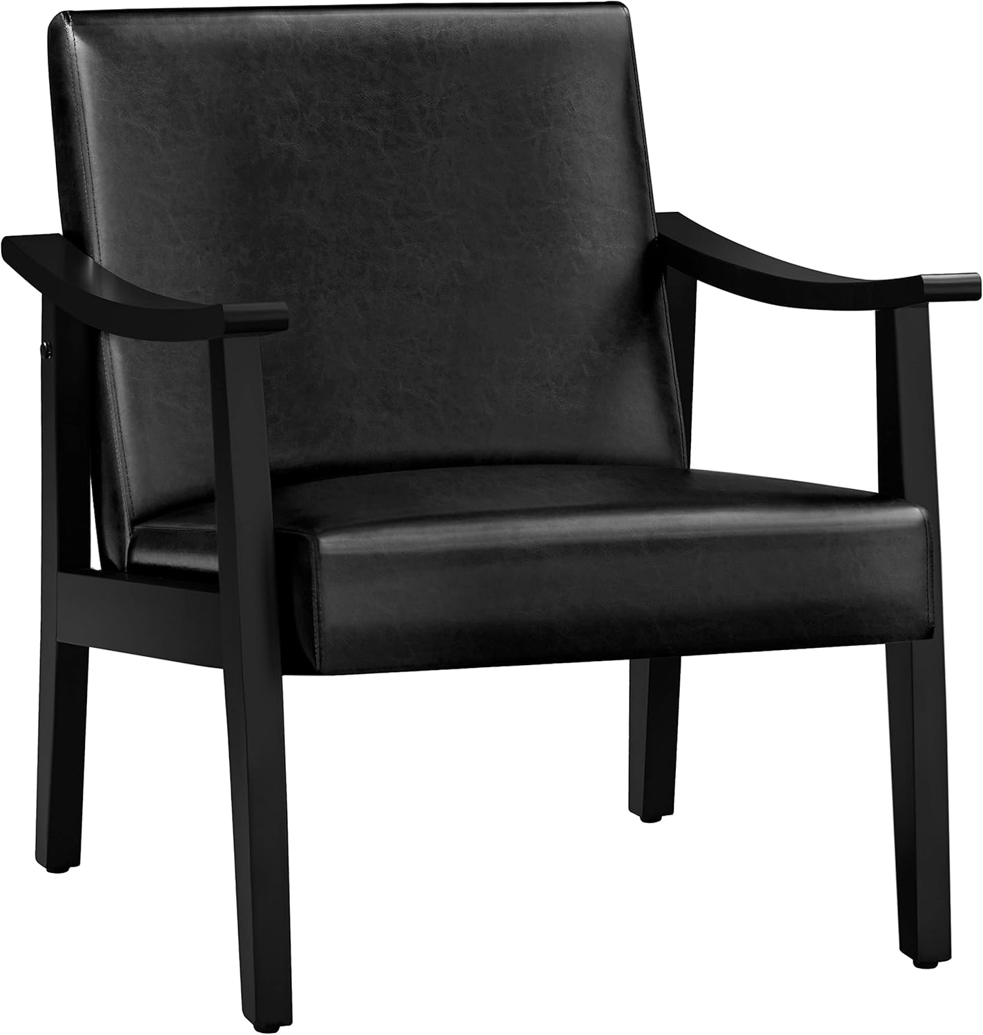 Yaheetech Fabric Accent Chair, Mid-Century Modern Armchair with Solid Wood Legs, Reading Leisure Chair with High Back for Living Room Bedroom Waiting Room, Set of 2, Ivory - Image 11