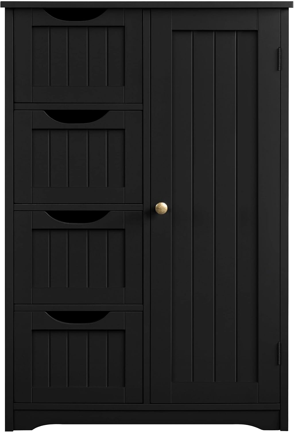 Yaheetech Wooden Floor Cabinet, Side Storage Organizer with 4 Drawers and 1 Cupboard, Freestanding Entryway Storage Unit Console Table, Bathroom Furniture Home Decor, White - Image 10