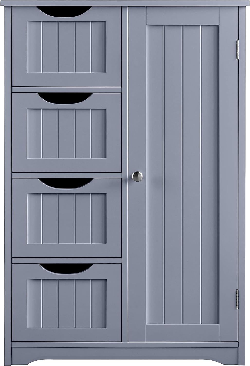 Yaheetech Wooden Floor Cabinet, Side Storage Organizer with 4 Drawers and 1 Cupboard, Freestanding Entryway Storage Unit Console Table, Bathroom Furniture Home Decor, White - Image 16