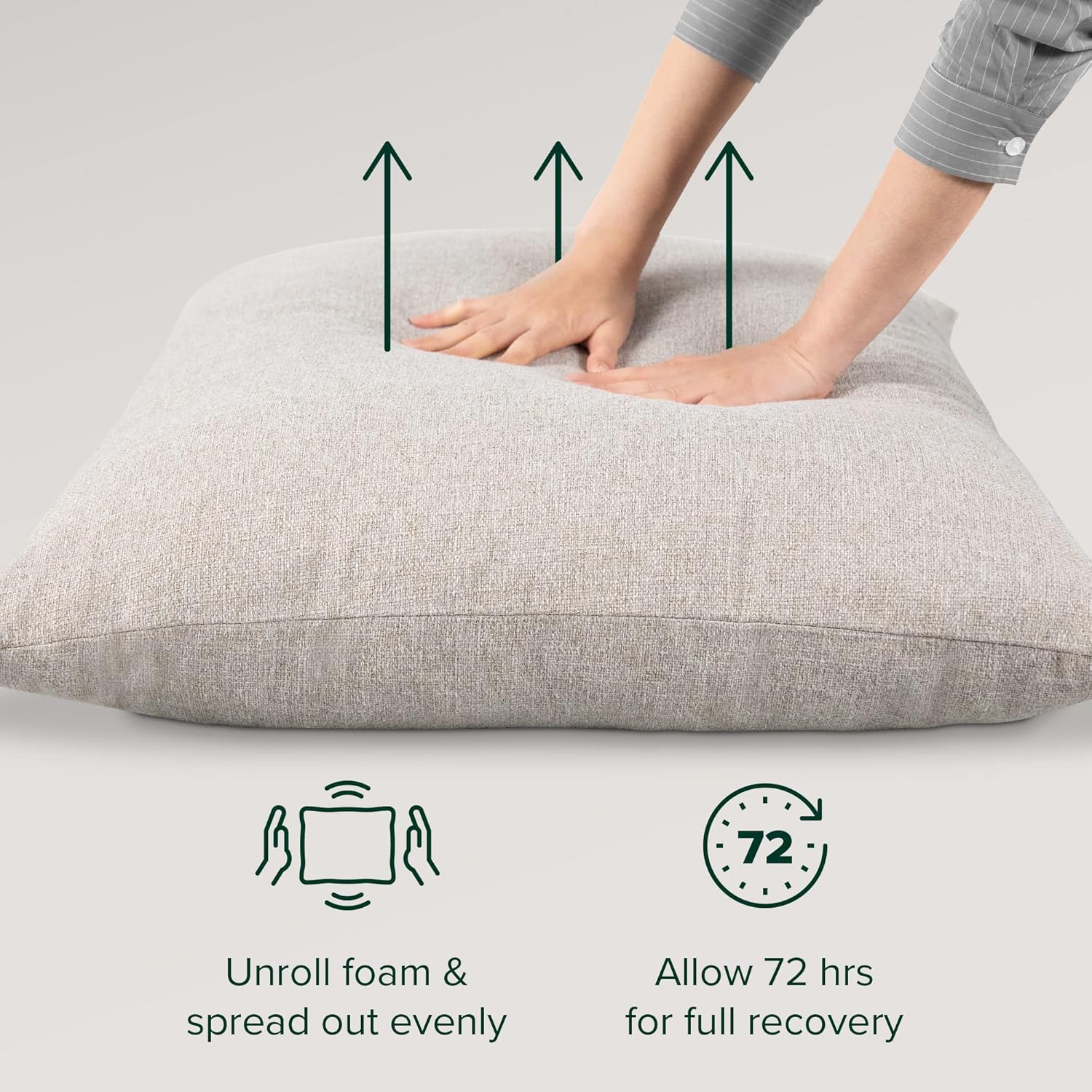 ZINUS Aidan Sling Accent Chair \/ Metal Framed Armchair with Shredded Foam Cushioning, Oatmeal - Image 16