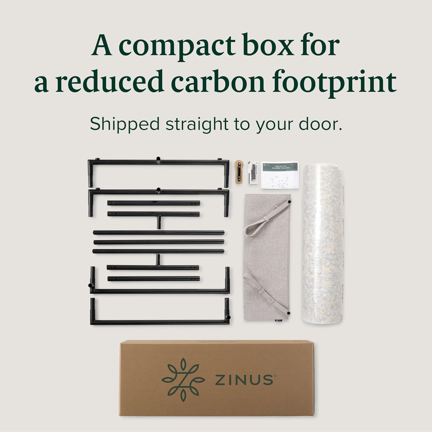 ZINUS Aidan Sling Accent Chair \/ Metal Framed Armchair with Shredded Foam Cushioning, Oatmeal - Image 7