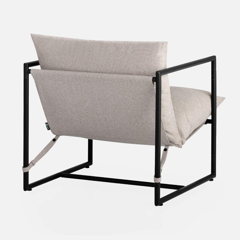 ZINUS Aidan Sling Accent Chair \/ Metal Framed Armchair with Shredded Foam Cushioning, Oatmeal - Image 13