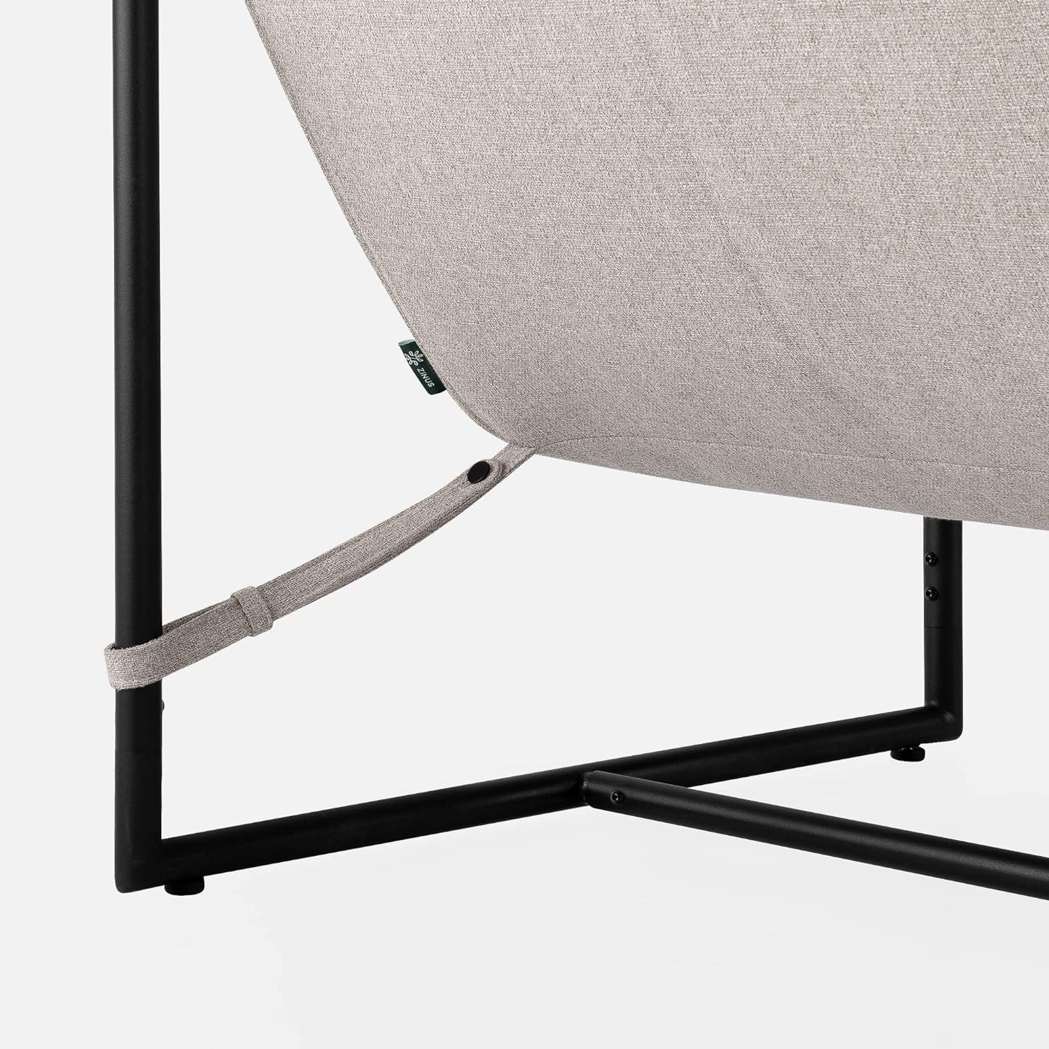 ZINUS Aidan Sling Accent Chair \/ Metal Framed Armchair with Shredded Foam Cushioning, Oatmeal - Image 15