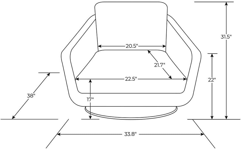 Zuri Furniture Modern Armondo Swivel Armchair in Black Microfiber and Genuine Leather - Image 2